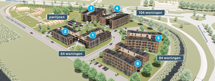 Woonwijk met huizen